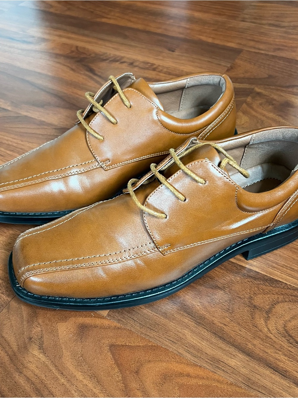 Bruno Marc Men's Lace-Up Dress Shoes in Tan Leather